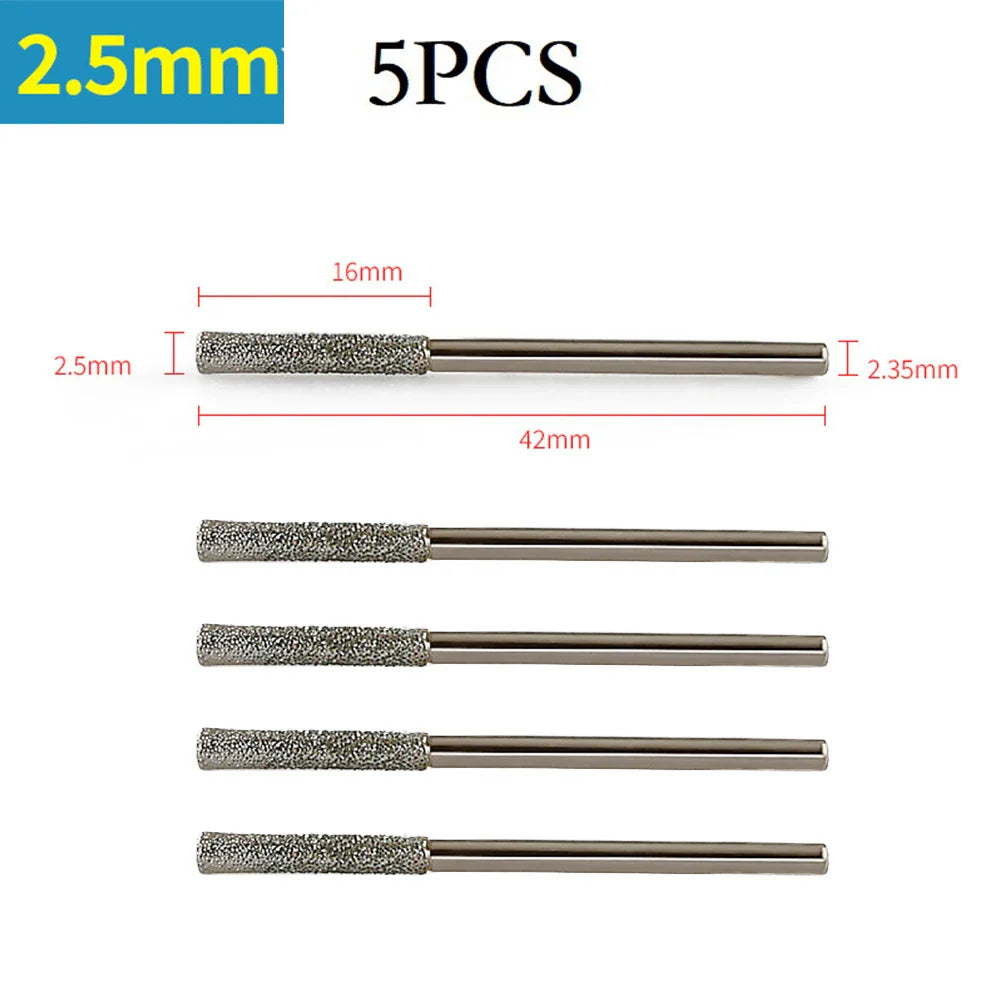 Diamond Drill Bits for Glass & Jewelry – 5 Pack (0.8–2.5mm)
