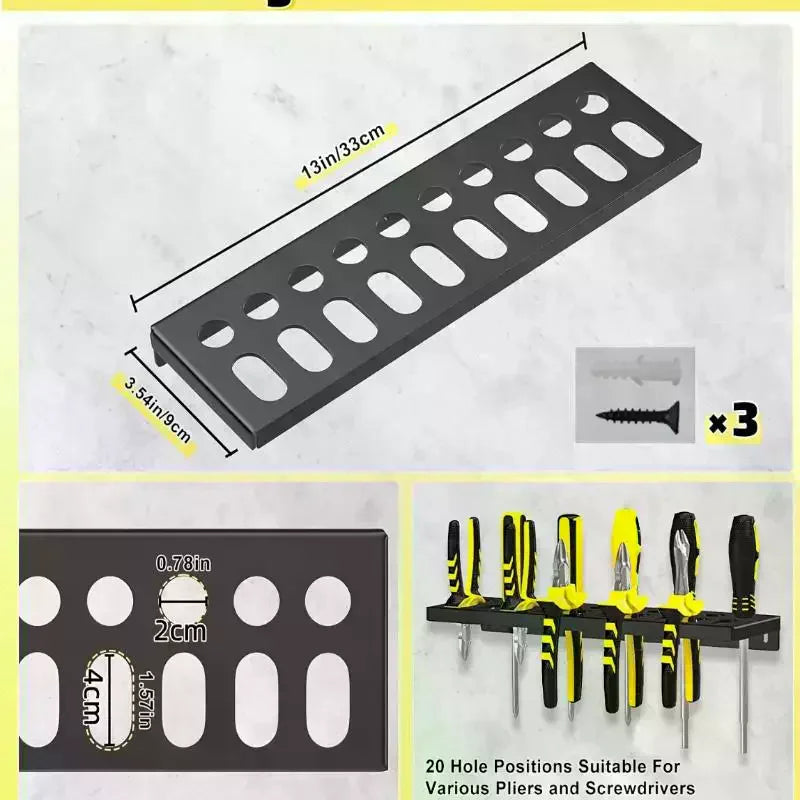 Metal Wall Mount Tool Organizer – Workshop Storage Rack