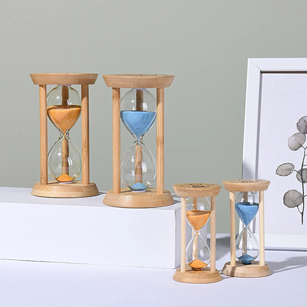 1PCS 3/5/10/15/30 Minutes Wooden Hourglass Timer Home Living Room Desktop Decoration Children Birthday Gift Portable Sand Clock Peaceful Pleasures Health and Wellness