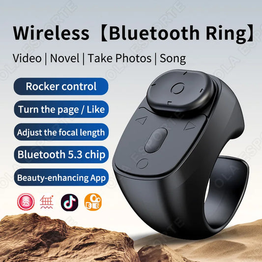 Wireless Bluetooth Remote Control, Video Scrolling Ring Page Turner Bluetooth Ring Scroller, Rechargeable Scrolling Rings 2026 Peaceful Pleasures Health and Wellness