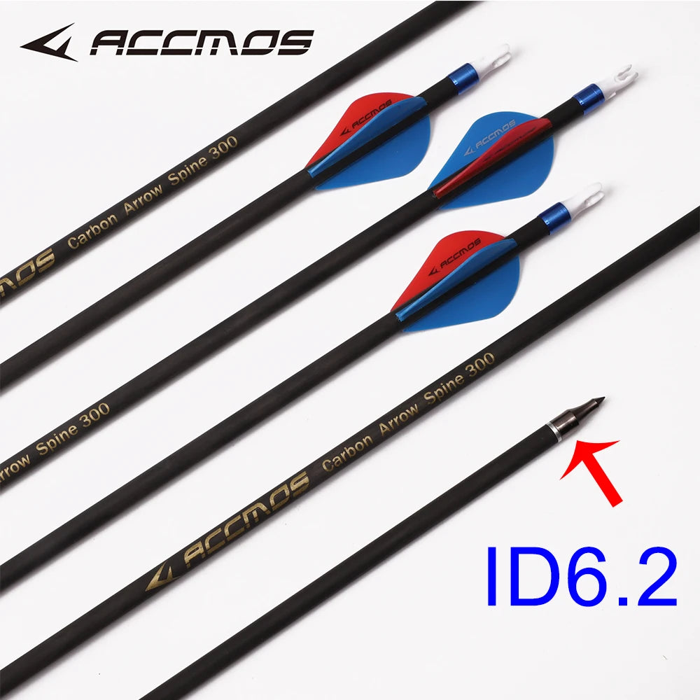 ACCMOS Arrow Pure Carbon Arrows ID4 2 6 Spine 300 1800 Rod Rubber
