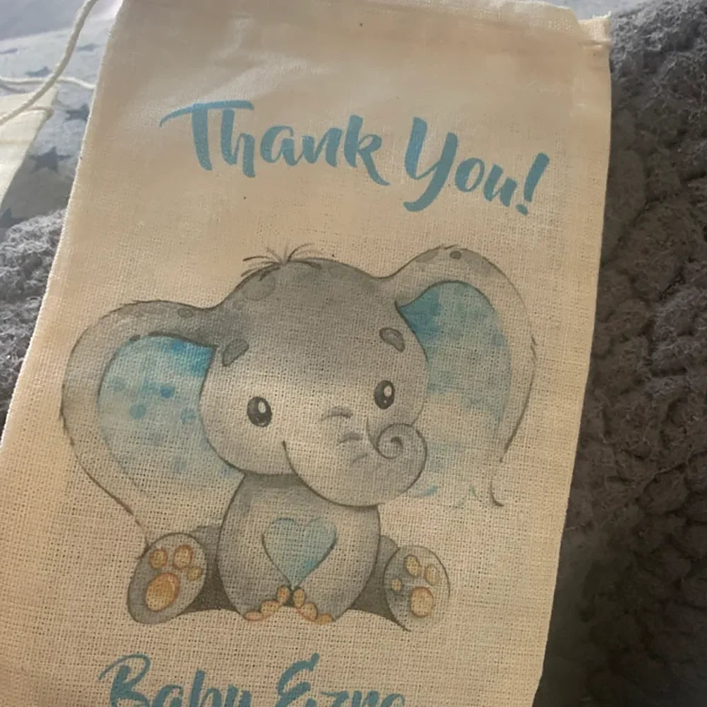 Custom Elephant Favor Bags | Baby Shower & Birthday Party
