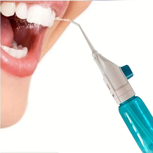 Household High Pressure Oral Irrigator Portable Teeth Clean Water Dental Floss Manual High Pressure Water Toothpick Peaceful Pleasures Health and Wellness
