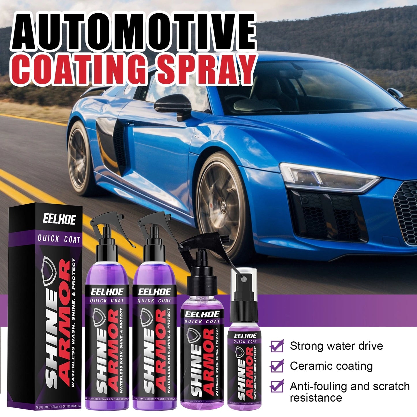 Eelhoe Nano Ceramic Car Coating Spray | Hydrophobic Polish