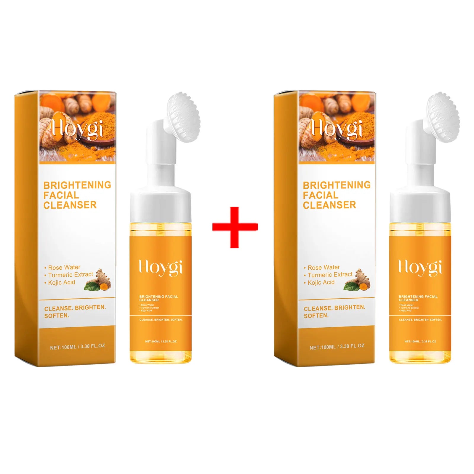 Turmeric Cleanser Anti Acne Oil Control Blackhead Remover Skin Cleansing Brightening Rejuvenation Face Wash Foam Face Cleanser Peaceful Pleasures Health and Wellness 2 X 100ml Boxed