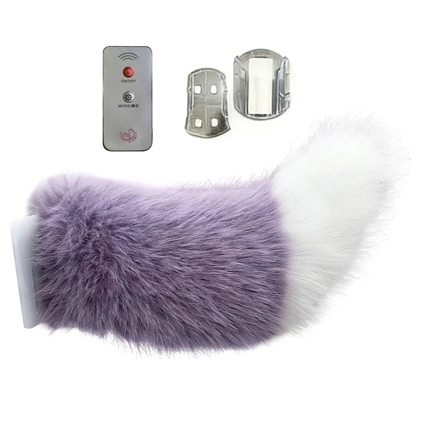 Cute Car Decoration Tails Rechargeable Plush Animal Moving Tail with Remote Control for Auto Trunk Bumpe Outing Social Occasions Peaceful Pleasures Health and Wellness purple