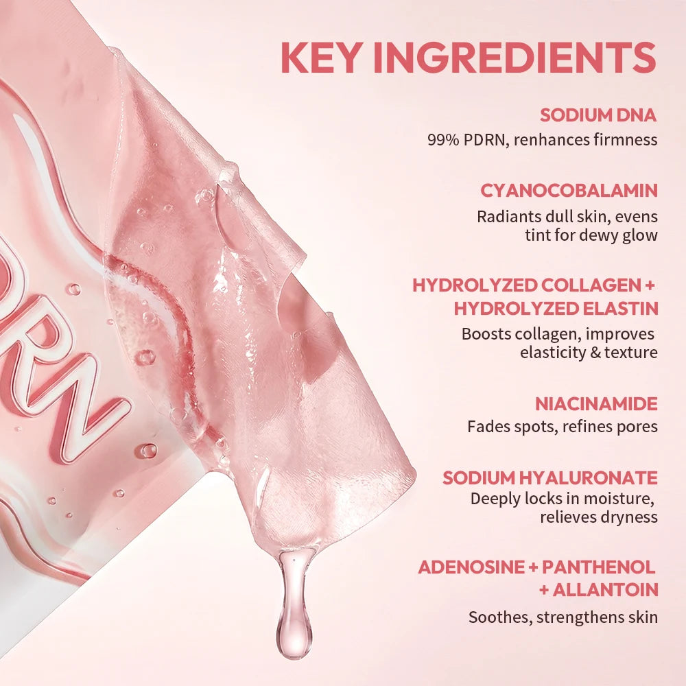 PDRN Vitamin B12 Coating Mask Barrier Repair High Purity Salmon DNA PDRN Improve Elasticity Evens Tone Deep Moisturizing Mask Peaceful Pleasures Health and Wellness