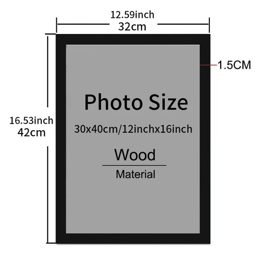 30x40cm Canvas Photo Frame Black White Wood | QIPINGART Canvas Photo Frame Peaceful Pleasures Health and Wellness