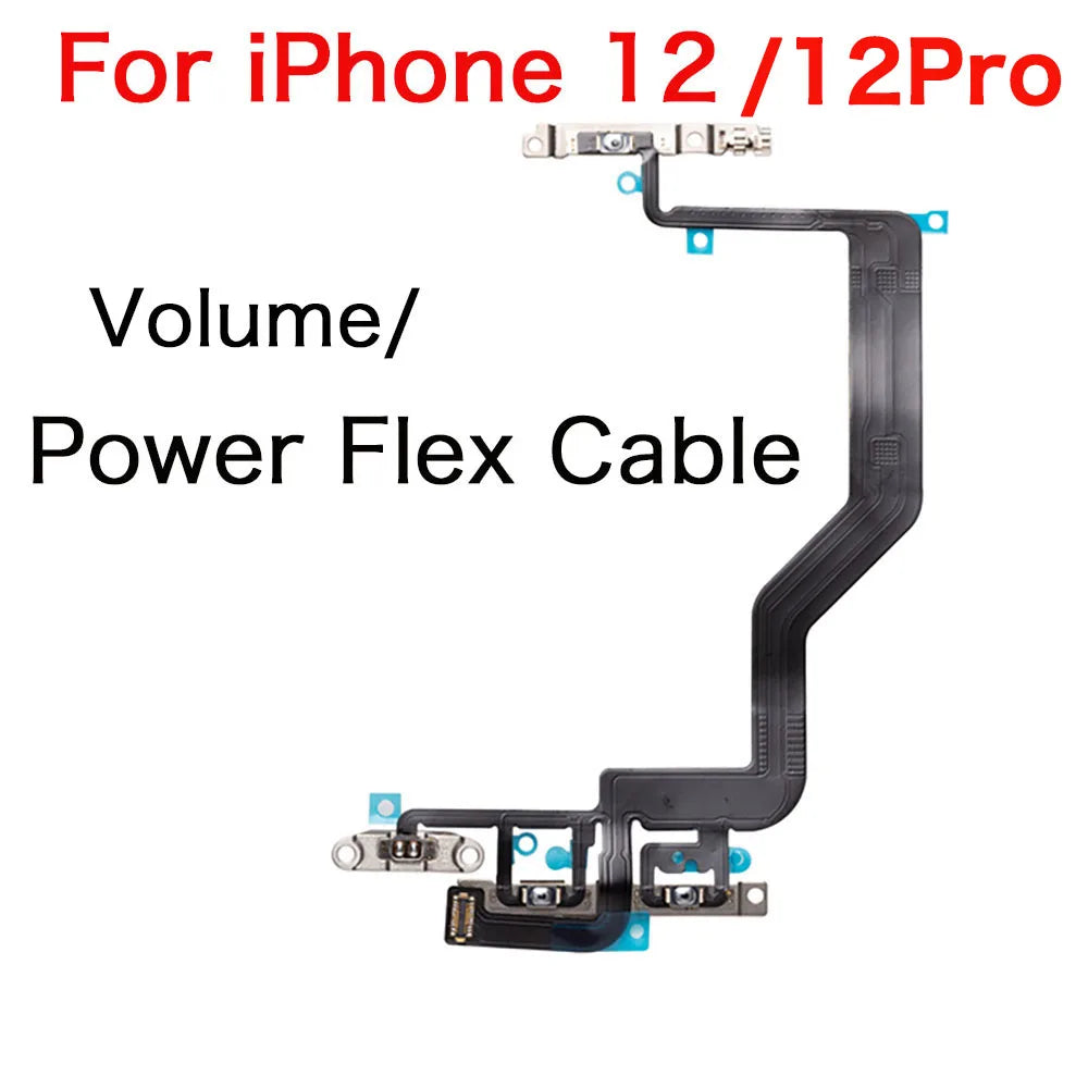 iPhone 12 Mini Pro Max Power Volume Flex Cable + Metal Bracket