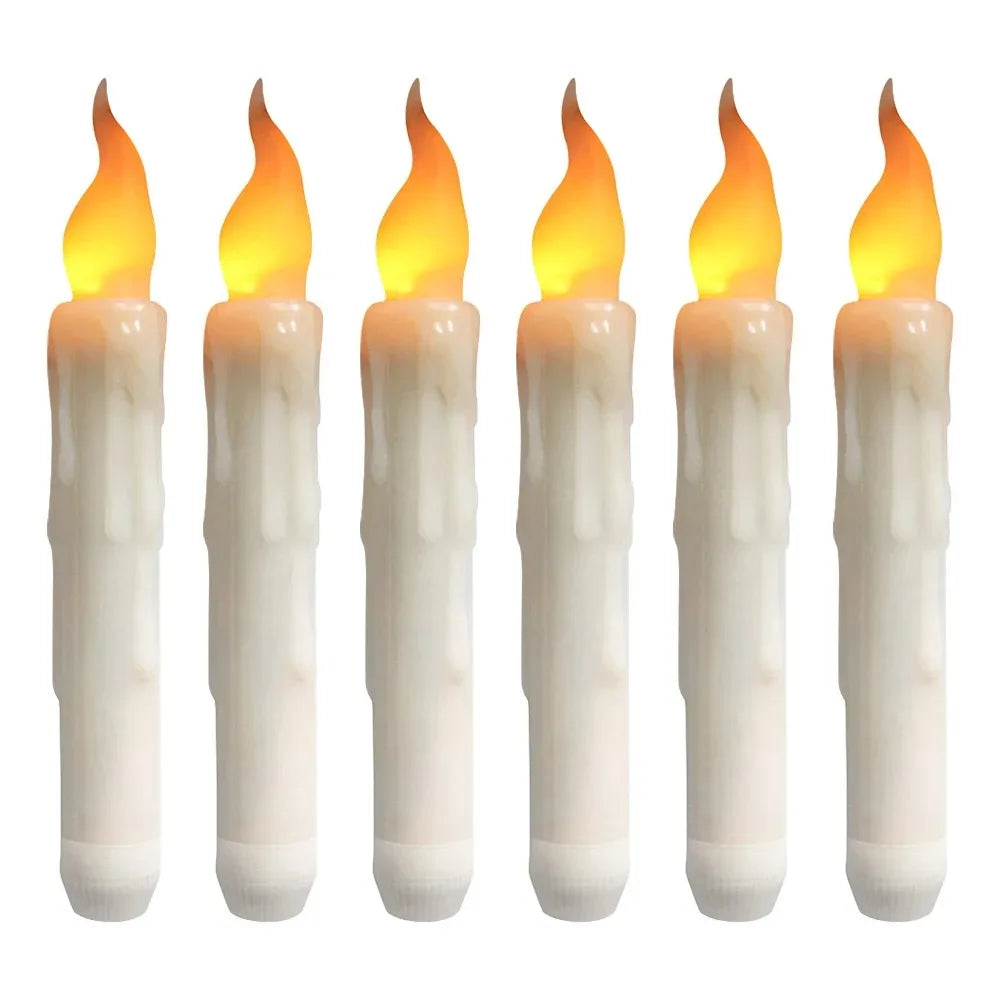 Flameless Flickering Taper Candles Without Remote Control Timer