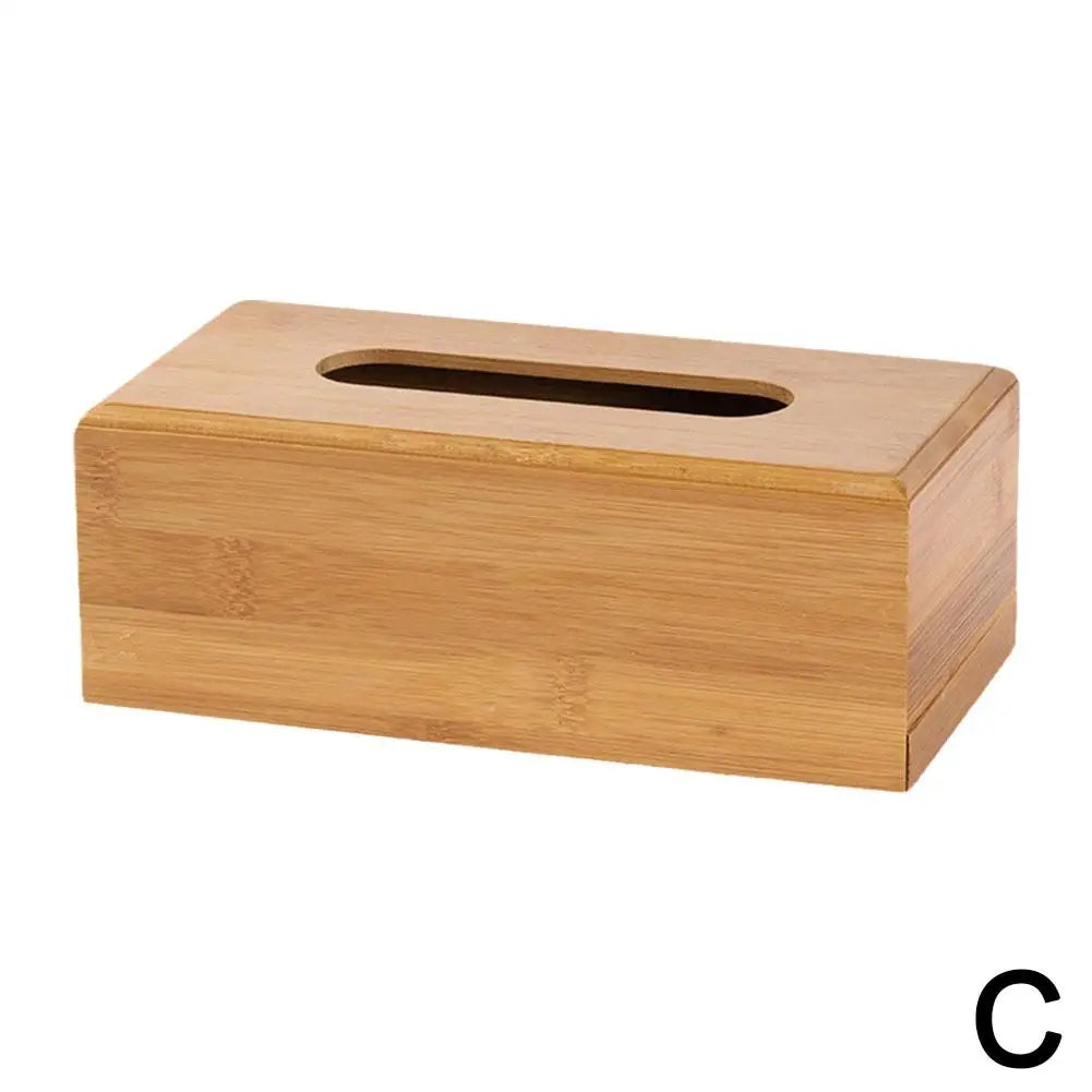 Bamboo Wood Tissue Box Cover | Decorative Napkin Holder