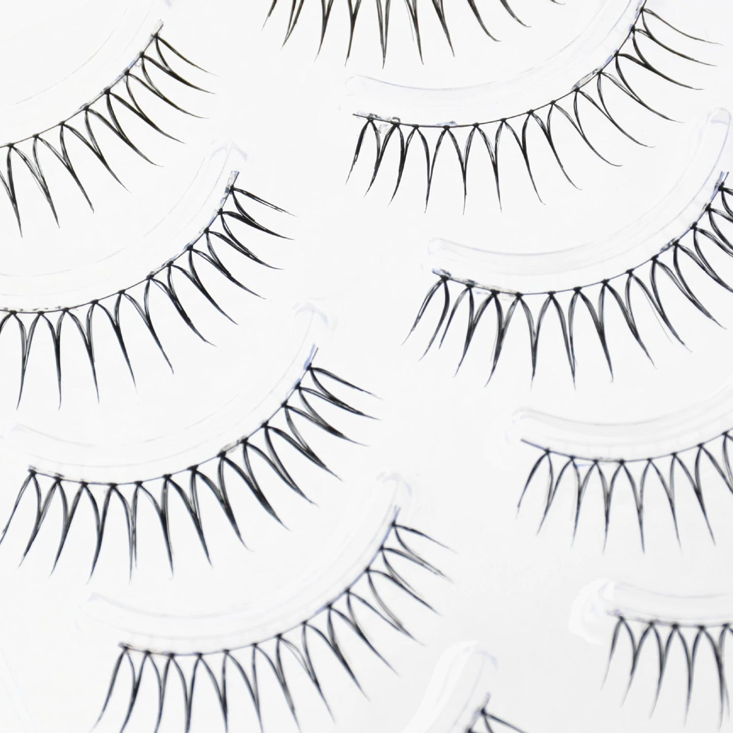 Korean U-Shape False Eyelashes – 5 Pairs, Natural Wispy Look