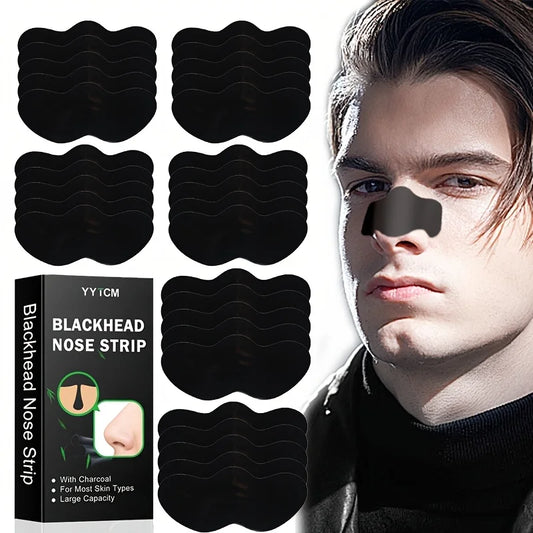 Bamboo Charcoal Blackhead Nose Strips, Strong Adsorption and Cleansing, Gentle on the Skin, Blackhead Nose Strips, Suitable for Both Men and Women, 30 Pieces/Box - 1 Box Peaceful Pleasures Health and Wellness