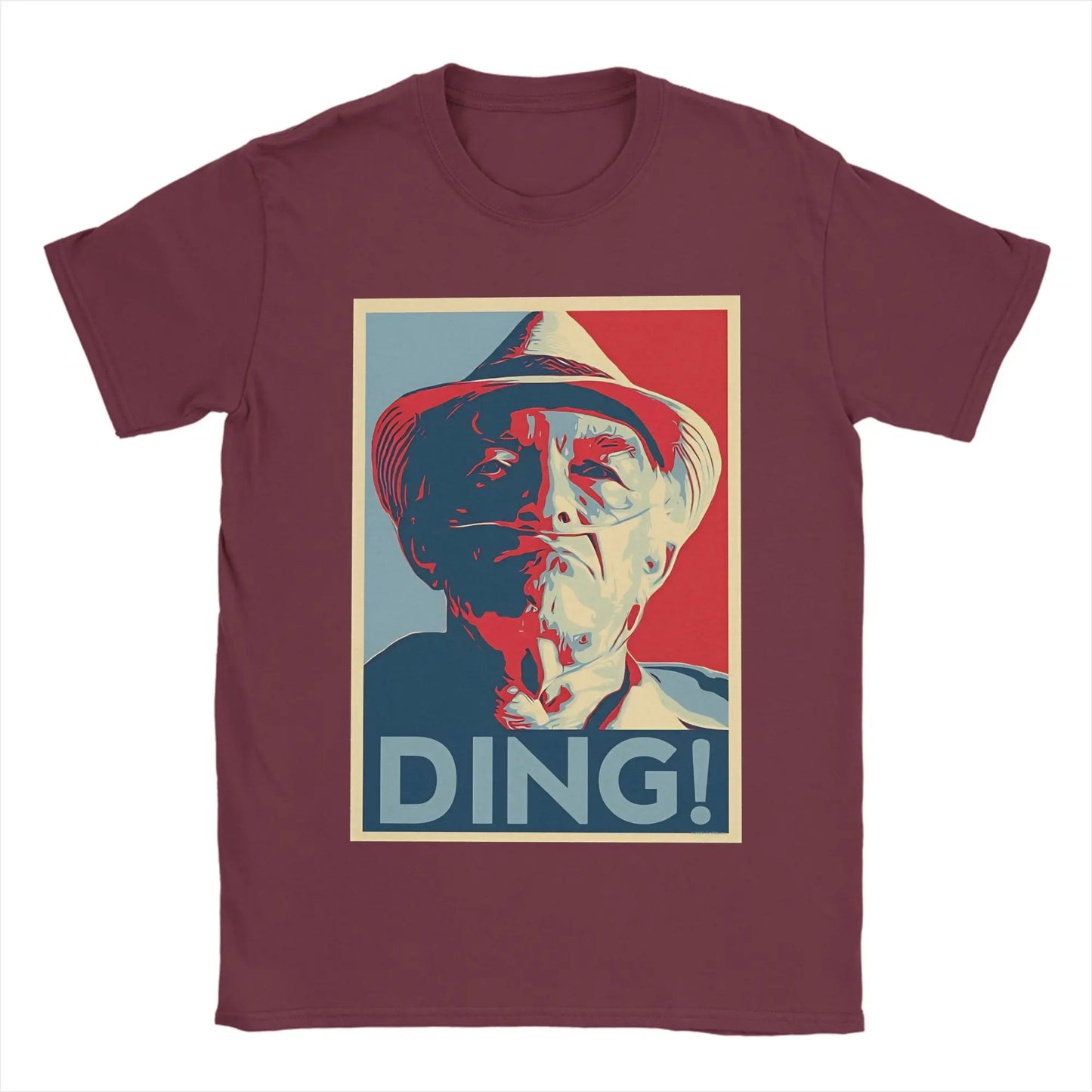 Don Hector Ding Ding T-Shirt Summer Breaking Bad Hippie T-Shirts Men Cotton Crew Neck Oversized Top Tees Short Sleeves Peaceful Pleasures Health and Wellness Burgundy 6XL