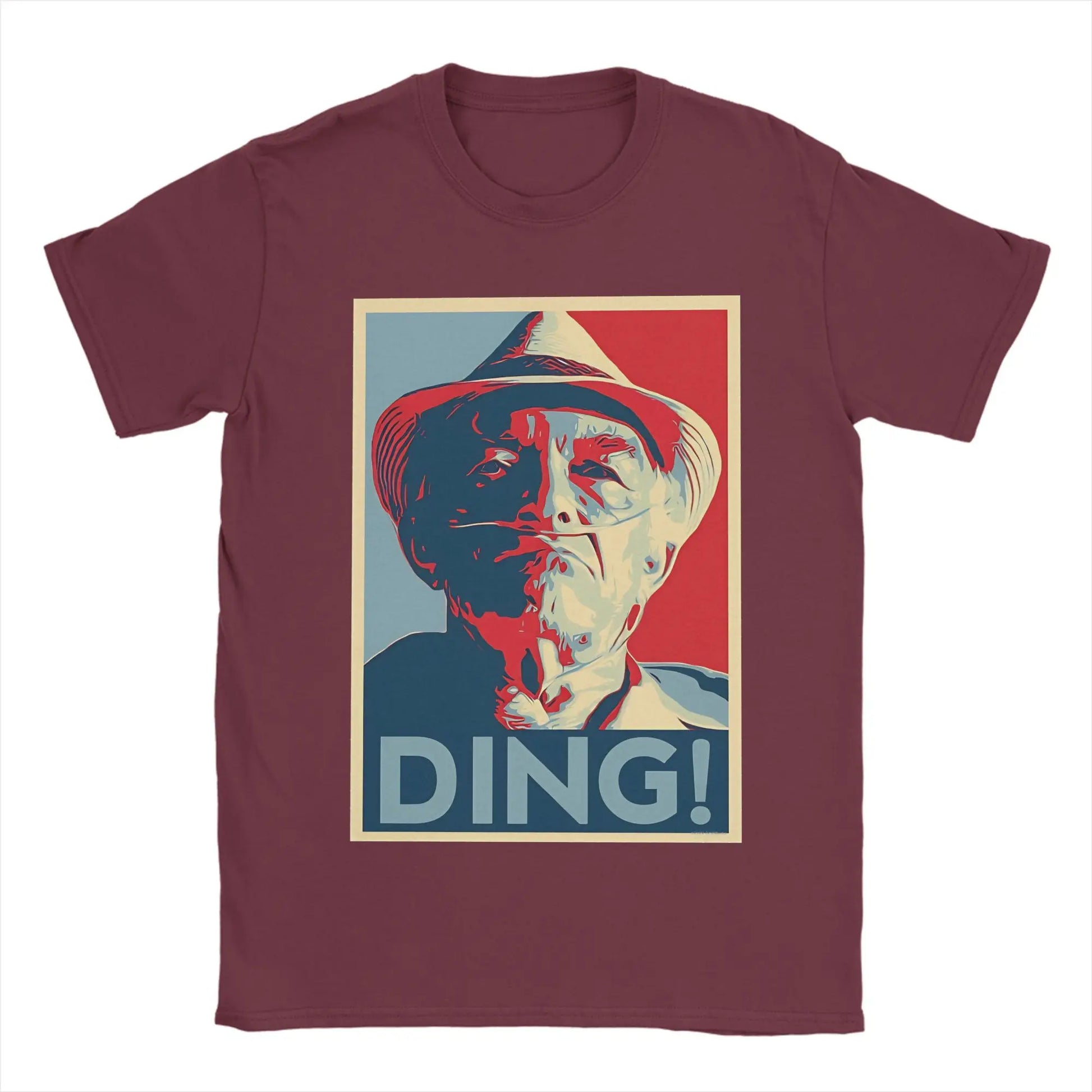 Don Hector Ding Ding T-Shirt Summer Breaking Bad Hippie T-Shirts Men Cotton Crew Neck Oversized Top Tees Short Sleeves Peaceful Pleasures Health and Wellness Burgundy 6XL