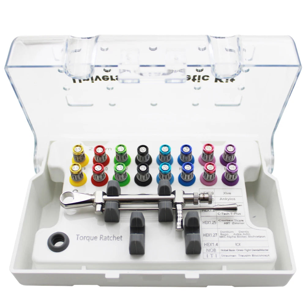 Dental Implant Torque Wrench Kit 10-70 Ncm | 16-Piece Driver
