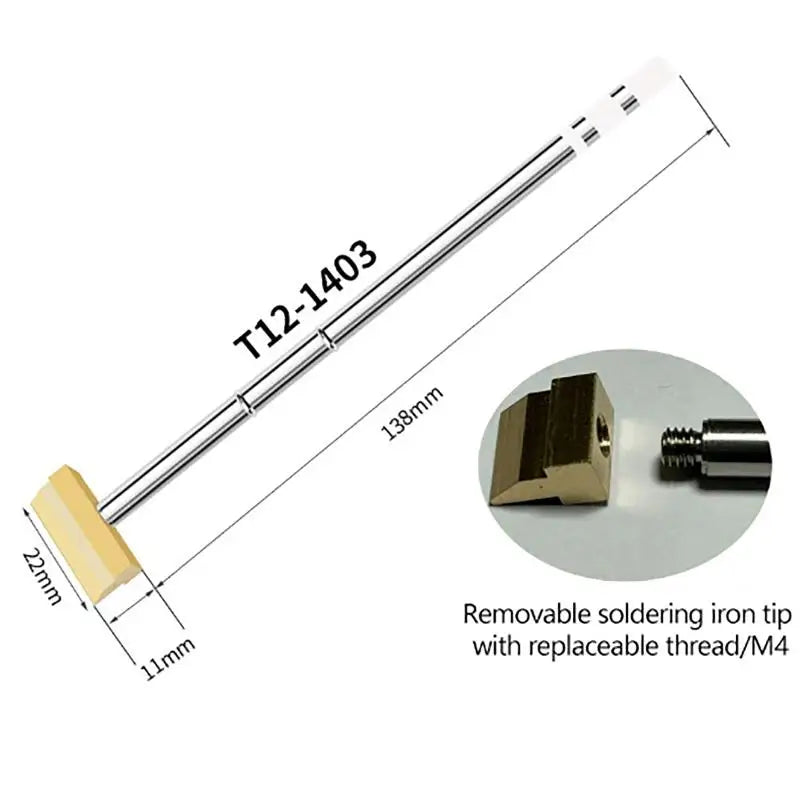 T12 Soldering Iron Tips 1401/1406 – Copper Spatula Replacement