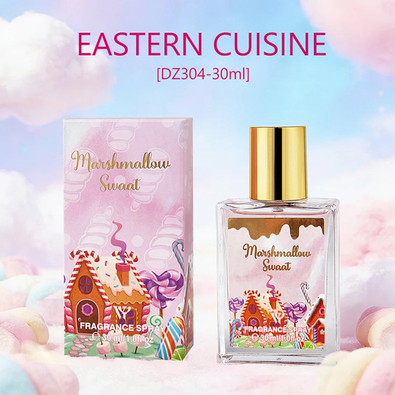 Women Eau De Toilette 30ml With Fruit Floral Gourmand Note Long-lasting Light Scent Daily Casual Perfume Fresh Elegant Fragrance Peaceful Pleasures Health and Wellness Sweet Marshmallow 30ml