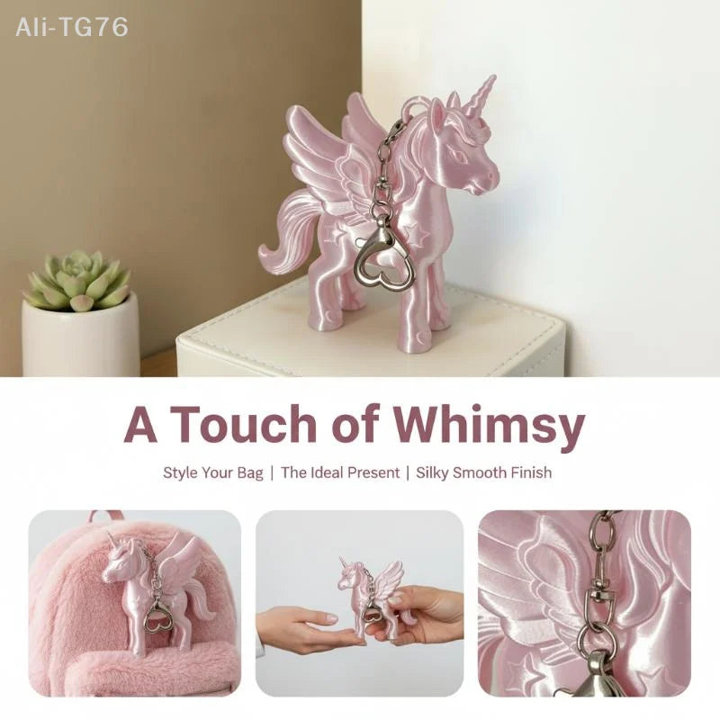 Pink Pegasus Keychain – 3D Printed Cute Bag Charm & Gift