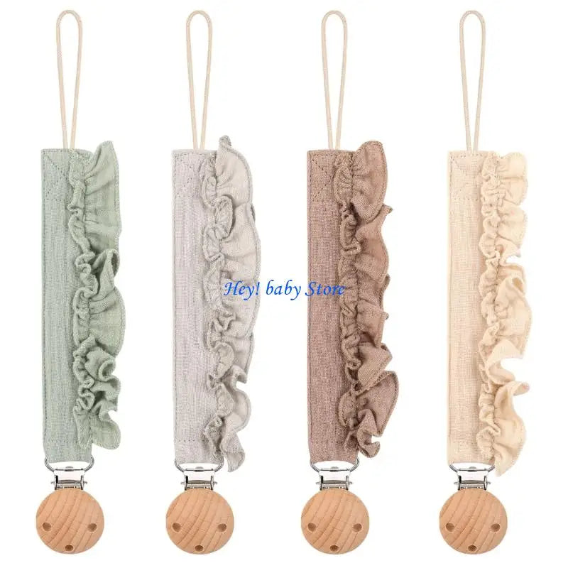 Baby Pacifier Holder Chains Lace Trim Anti-Loss 4-Pack