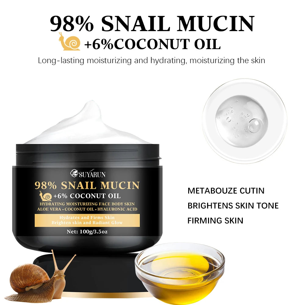 92% snail lotion and 5% hyaluronic acid, lighten fine lines, firm and moisturize, suitable for all skin types Peaceful Pleasures Health and Wellness
