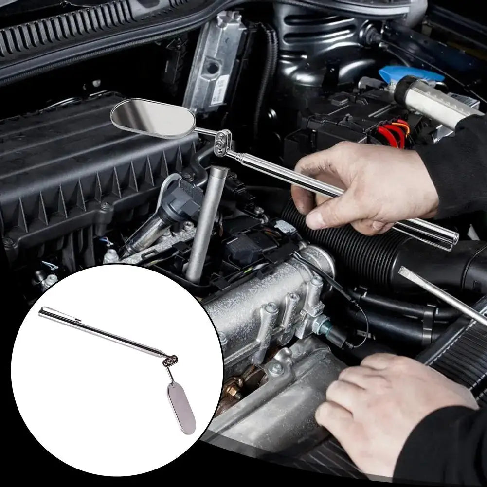 360° Rotating Inspection Mirror | Telescopic Stainless Steel Tool