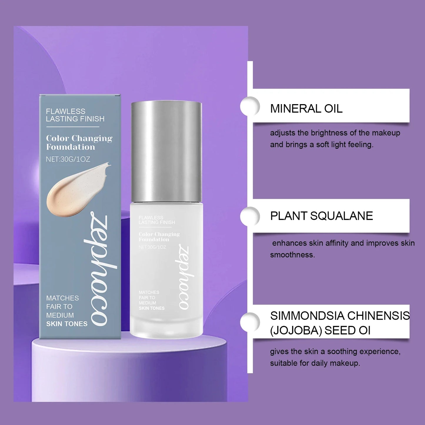 Color-Changing Hydrating Foundation – Lightweight Natural Finish