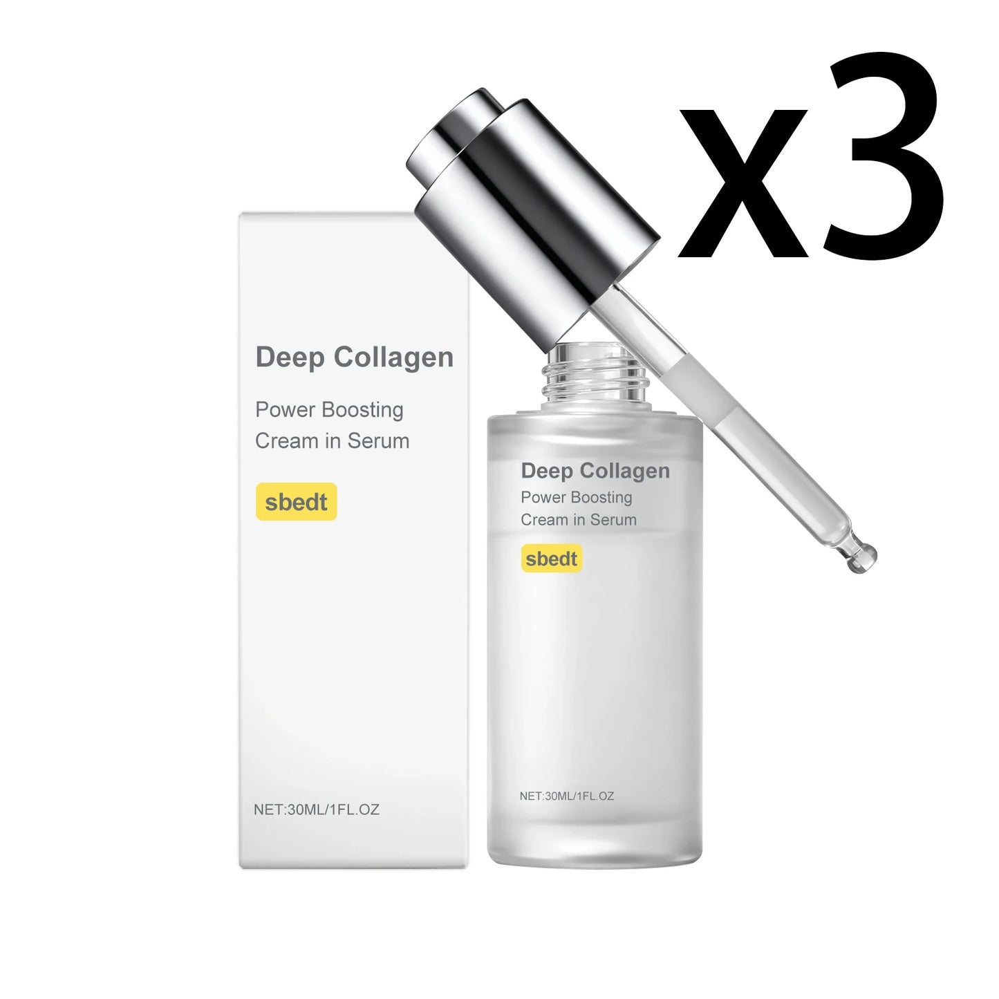Hydrolyzed Collagen Firming Facial Essence Lock Skin Moisture Relieve Dryness Antioxidant Deep Moisturizing Face Soothing Serum Peaceful Pleasures Health and Wellness 3x30ml 30ml