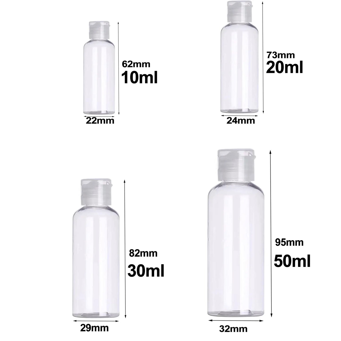 Clear Squeezable Travel Bottles - TSA Approved & Leak-Proof Toiletry Containers for Liquids Peaceful Pleasures Health and Wellness 10ml 5pcs
