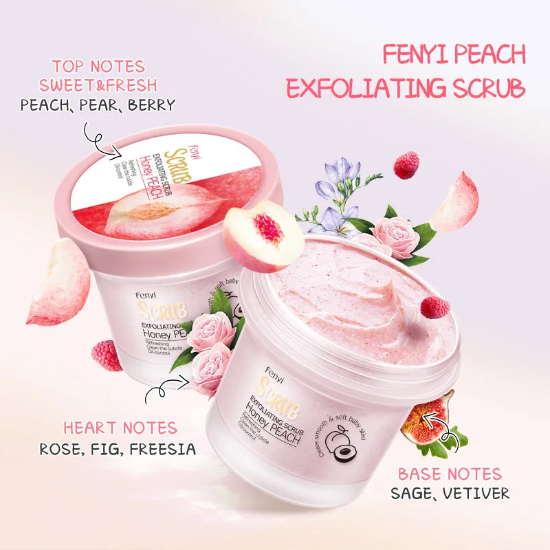SADOER Honey Peach Exfoliating Scrub – Face & Body 100g