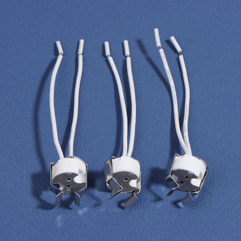 3-Pack MR16 GU5.3 Ceramic Lamp Holder Socket with Wire 250V