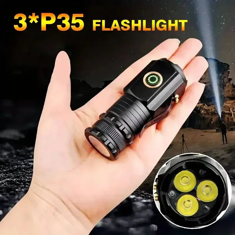 Mini LED Flashlight 2000LM USB-C Rechargeable | 5 Modes Magnetic
