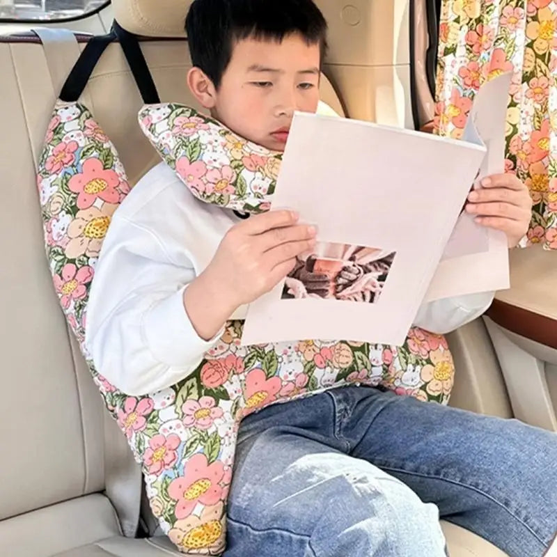 Kids H-Shaped Car Travel Pillow – Neck & Head Support
