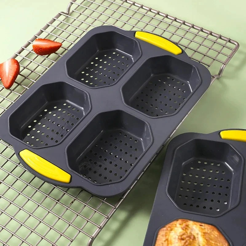 New Baking Mould Restaurant Hamburger Bun Silicone Mold Foldable Reusable Bread Pan Heat Resistance DIY Kitchen Tool Accessories Peaceful Pleasures Health and Wellness