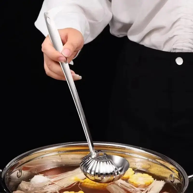 Kitchen Tableware Dual-use Soup Spoon Long Handle Stainless Steel