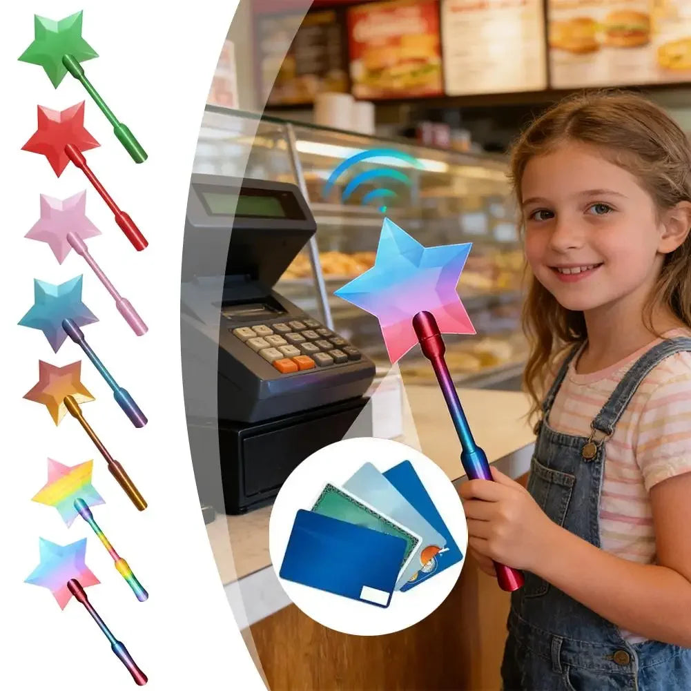 Fashion Creative 3D Printed Wand, Tap To Pay Portable Cute Star Magic Wand Holder, Lightweight Funny Credit Card Organizer Peaceful Pleasures Health and Wellness