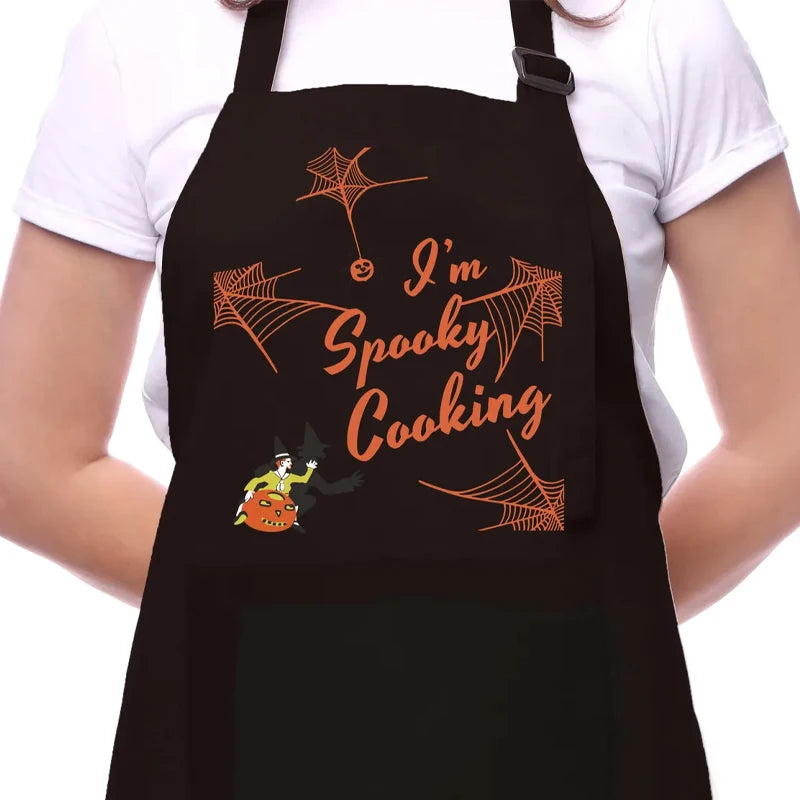 Halloween Cooking Apron with Pockets | Spooky Funny Kitchen Apron