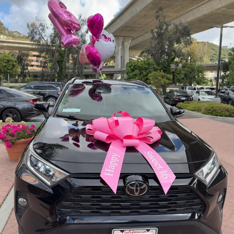30 Inch Large Pink Car Bow – Sweet 16 Birthday Decoration Party Decoration Bow Peaceful Pleasures Health and Wellness