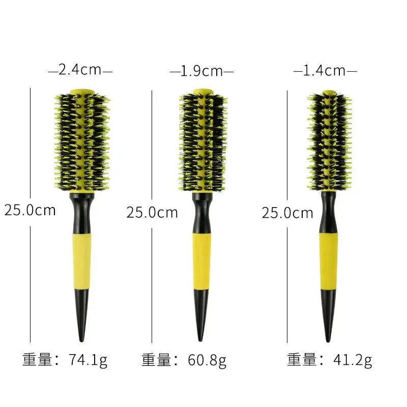 Wooden Round Boar Bristle Hair Brush | Ceramic Ionic Styling