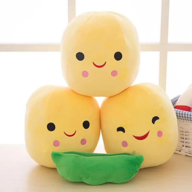 25CM Kawaii Pea Pod Plush Stuffed Toy – Kids Pillow Doll Gift