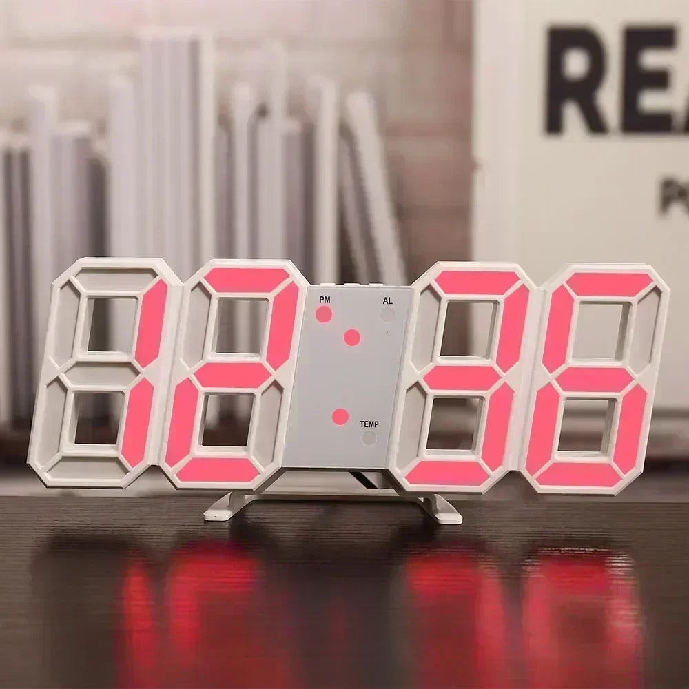 3D LED Digital Alarm Clock – Desk & Wall Home Decor