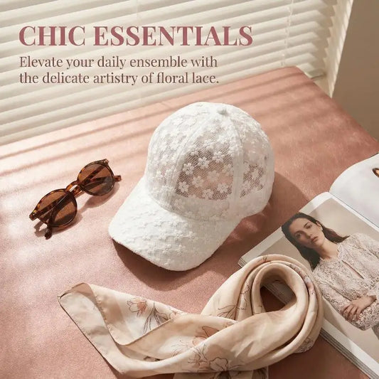 Women's Lace Floral Baseball Cap – Breathable Adjustable Sun Hat Women's Baseball Cap Oasis Select