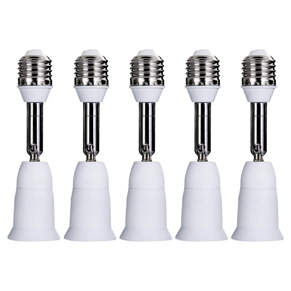 E27 Flexible Extension Lamp Base Adapter – Flame-Retardant White Lamp Base Peaceful Pleasures Health and Wellness
