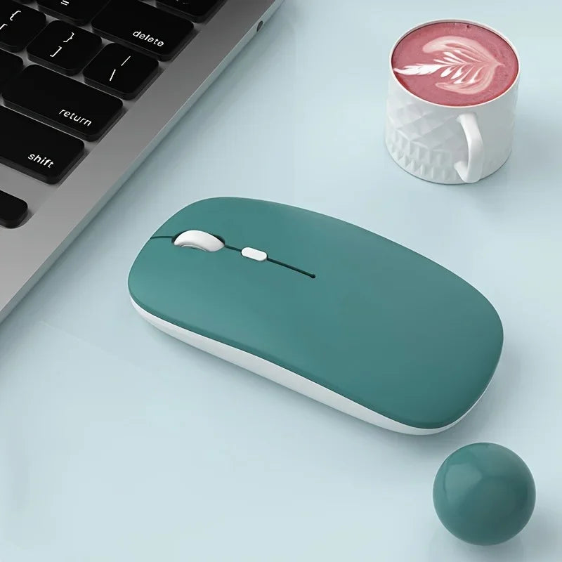 Wireless Mouse Bluetooth-compatible Mouse Ergonomic Mouse Suitable For Laptops Ipads Tablets Laptops Mobile Phone Mice Peaceful Pleasures Health and Wellness Matte-Deep Green
