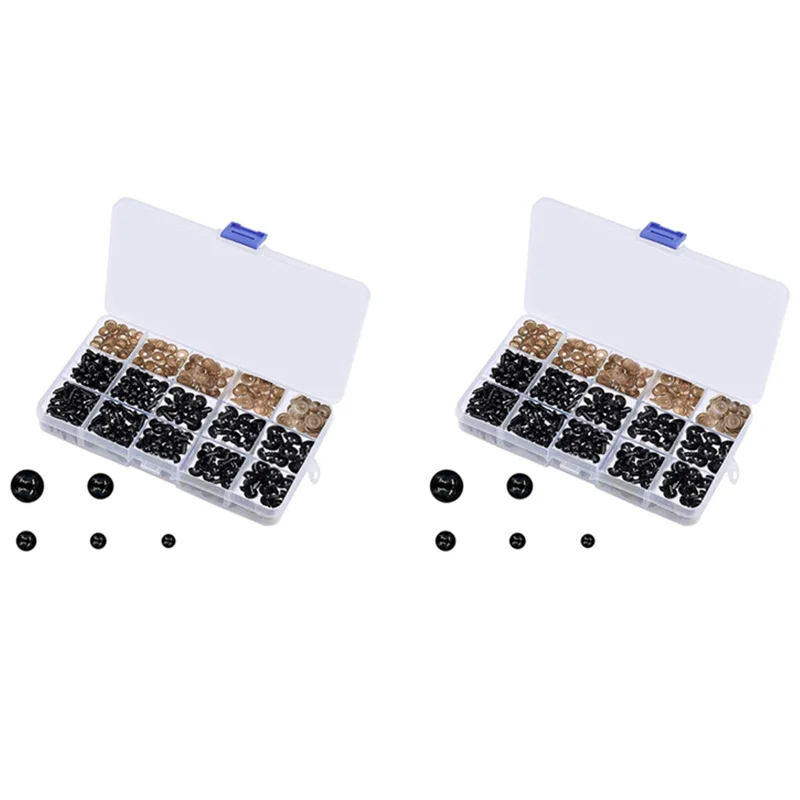 A36T-Safety Eyes With Washers, 300Pcs Small Doll Eyes Craft Toy Eyes Teddy Bear Eyes 6Mm/8Mm/9Mm/10Mm/12Mm, Black Plastic Eye Peaceful Pleasures Health and Wellness black