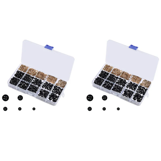 A36T-Safety Eyes With Washers, 300Pcs Small Doll Eyes Craft Toy Eyes Teddy Bear Eyes 6Mm/8Mm/9Mm/10Mm/12Mm, Black Plastic Eye Peaceful Pleasures Health and Wellness black