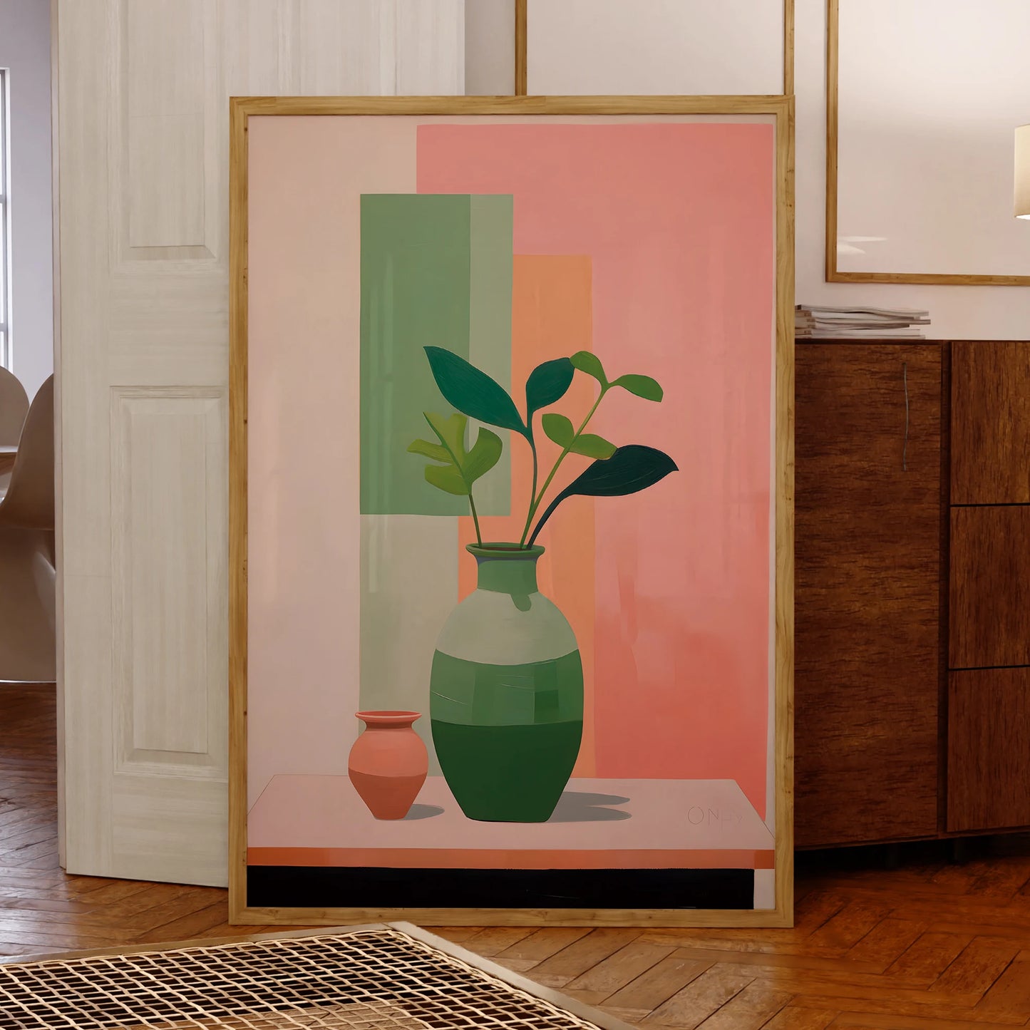 Modern Branches & Leaves Canvas Wall Art Print | Home Decor