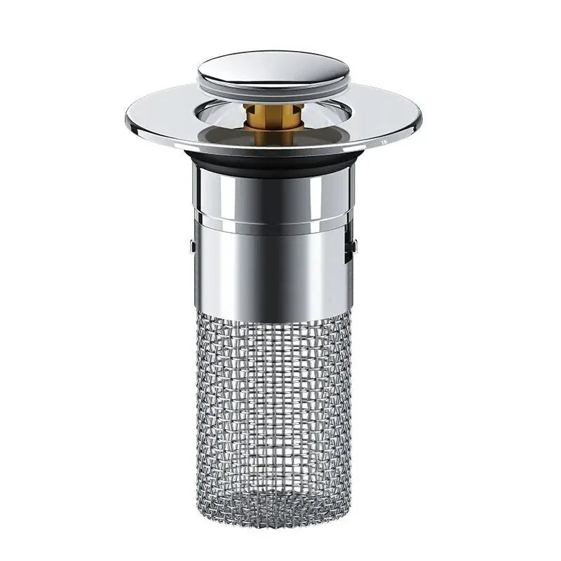 Stainless Steel Press Drain Stopper – Odor Proof Sink Plug