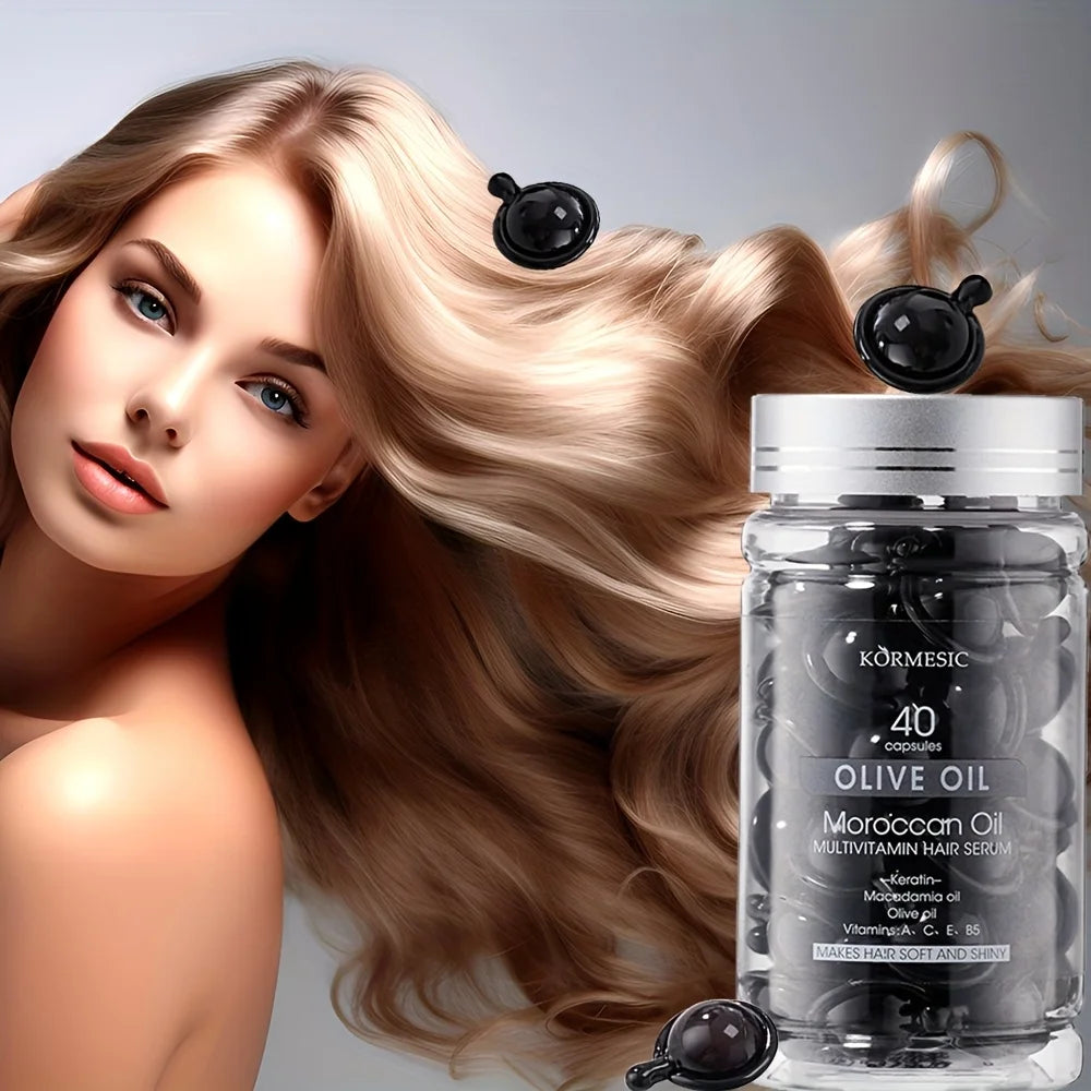 Moroccan olive oil hair care capsule essence oil can moisturize and moisturize hair to make it soft and smooth Peaceful Pleasures Health and Wellness Nourishing