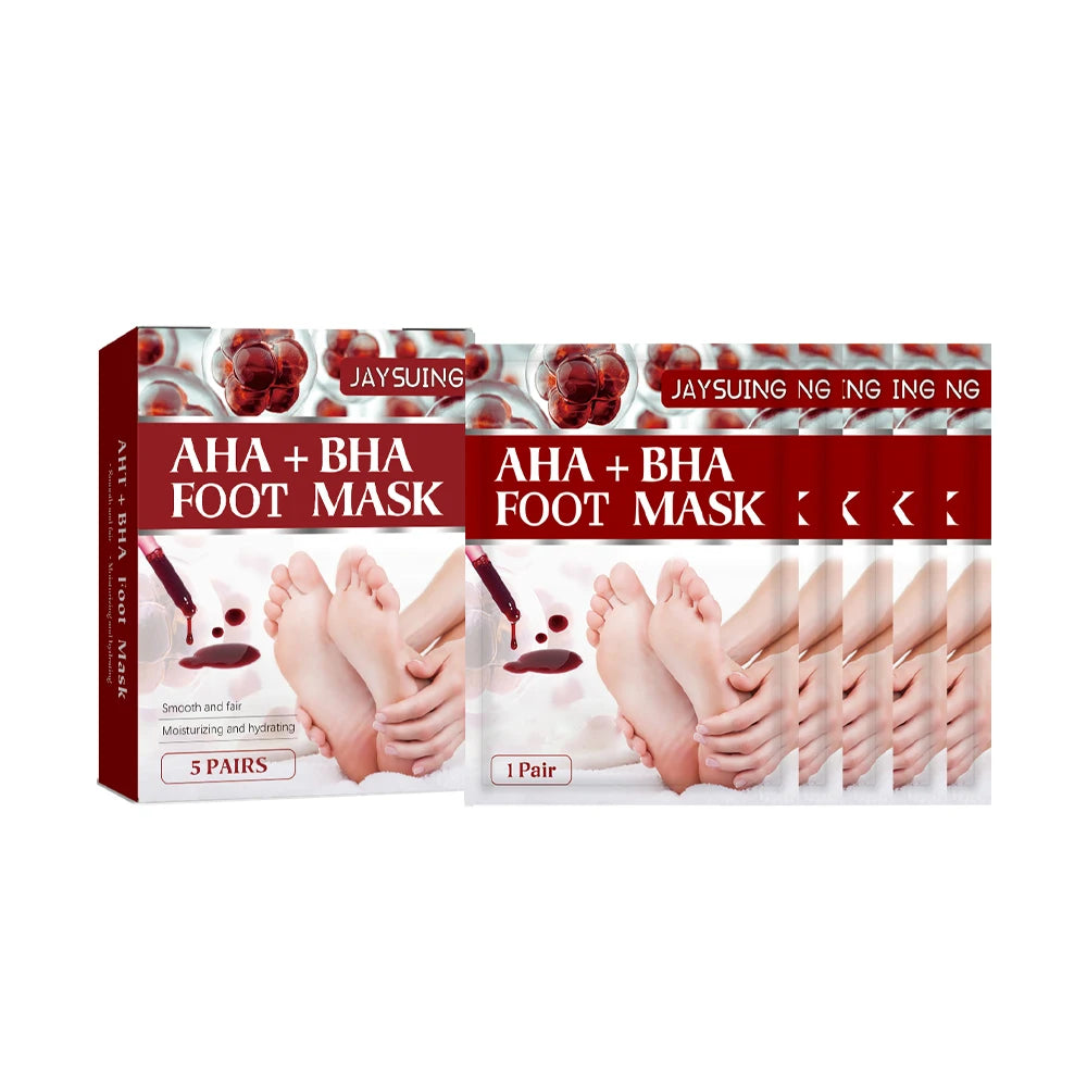 5pairs/10pairs AHA Exfoliating Foot Peel Mask - Rapid Dead Skin Removal, Smooth Cracked Heels & Soft Feet Care Peaceful Pleasures Health and Wellness 5 pairs